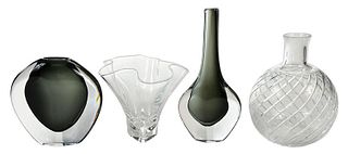 Group of Four Modern Glass Vases