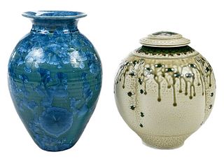 Tom Turner and Dover Pottery Porcelain Vase and Jar