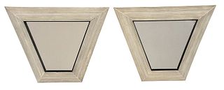 Pair of Modern Fluted Trapezoidal Mirrors