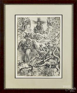 Albrecht Durer (German 1471-1528), woodblock, titled The Woman of the Apocalypse