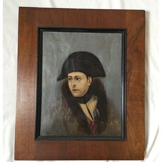 Early 1900's Portrait of Napoleon Oil on Canvas