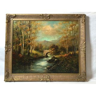 Landscape Oil on Canvas Gustave Gutemon