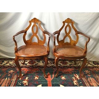 Pair Armchairs with Cane Seats