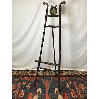 Victorian Easel with Round Mirror at Top