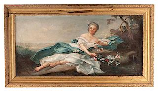 Portrait of a Reclining Woman in the Manner of Jean-Marc Nattier 