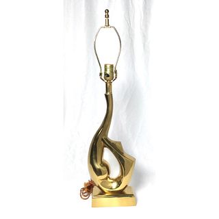 Mid Century Brass Lamp in the Form of a Swimmer