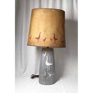 Mid Century Bird Lamp with Shade