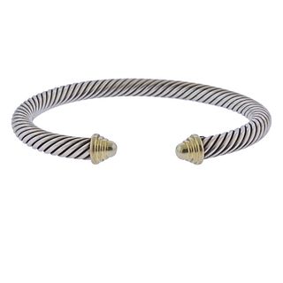 David Yurman 14k Gold Sterling Silver Cable Bracelet 