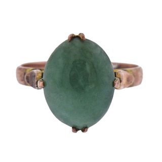 Antique 14k Gold Jade Ring