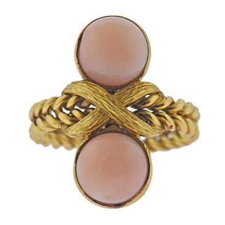 1970s 14k Gold Coral Ring