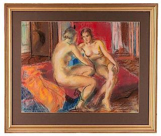 Seated Female Nudes by Miklos Jobbagyi Gaiger  