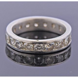 Platinum 1.80ctw Diamond Eternity Wedding Band Ring