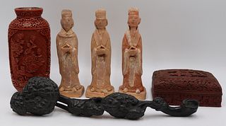 Assorted Carved Items and Funerary Statues.