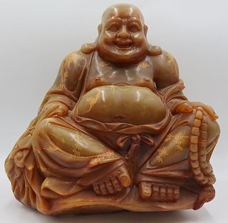 Large Stone Carved Seated Buddha.