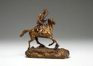 Russian Bronze Equestrian Sculpture by Vassily Gratchev 