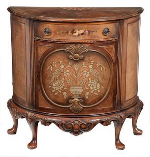 Chippendale Style Mahogany Demilune Commode