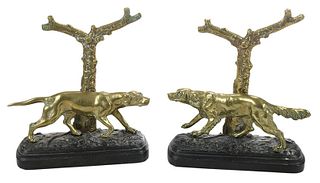 After Jules Moigniez, Bronze Figural Dog Bookends