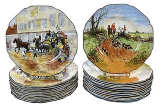 25 Crown Ducal Decorated Porcelain Plates
