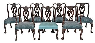 Set Seven George II Style Mahogany Dining Chairs