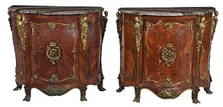 Fine Pair Louis XV Style Bronze Mounted Commodes