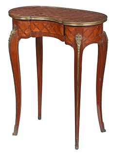 Louis XV Style Parquetry Veneered Side Table