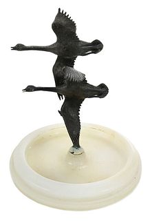 Bronze Sculpture of Flying Geese