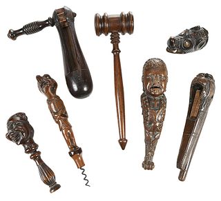 Group of Seven Assorted Carved Wood Objects