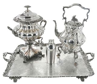Four Pieces Silver Plate Table Items