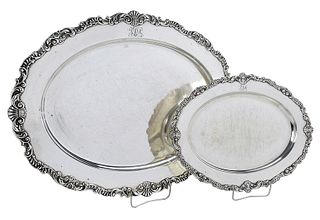 Two Gorham Sterling Oval Trays