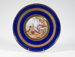 ROYAL VIENNA STYLE HAND PAINTED PORCELAIN CHARGER