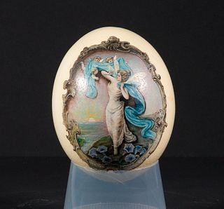 PAINTED OSTRICH EGG