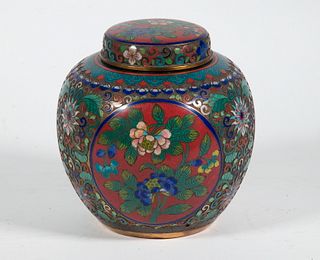 19TH C. CHINESE CLOISONNE TEA JAR