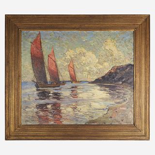 Jonas Lie (American/Norwegian, 1880–1940) Fishing Boats, Early Morning