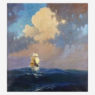 John Whorf (American, 1903–1959) Galleon at Sea, Fantasy
