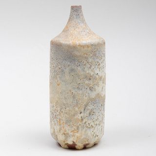 Gertrud and Otto Natzler White Glazed Earthenware Bottle vase