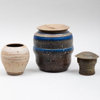 Three Karen Karnes Glazed Earthenware Vessels