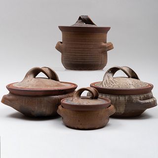 Group of Four Karen Karnes Glazed Earthenware Tureens and Covers