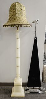 Two Piece Lot of Alabaster and Art Deco Floor Lamps 