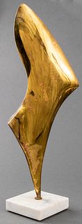 Modern Abstract Bronze And Marble Sculpture
