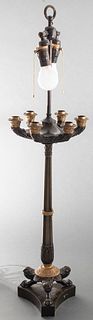 Charles X Style Gilt And Patinated Bronze Lamp