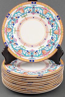 Royal Worcester Porcelain Dinner Plates, 12