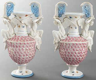 German Neoclassical Style Porcelain Vases, Pair
