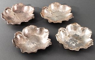 Reed & Barton Sterling Silver Leaf Dishes, 4