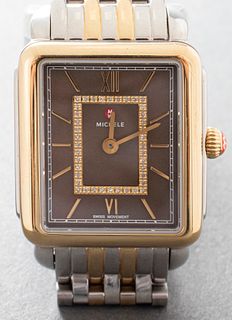 Michele Deco II Steel & Gold Tone Diamond Watch