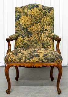 Louis XV Style Tapestry Upholstered Armchair