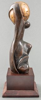 Modern Abstract Figural Bronze Sculpture of Atlas