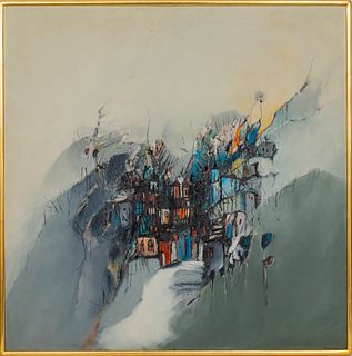 Fernando Coelho "City" Oil on Canvas, 1965