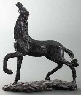 Brutalist Bronze Sculpture of Horse