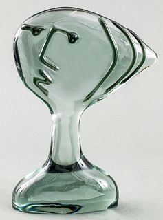 Modern Cubist Glass Bust Of A Woman
