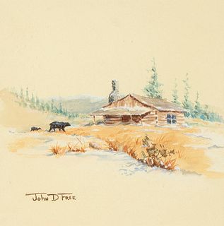 John D. Free, Untitled (Cabin Visitors)